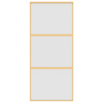 Porta Scorrevole Dorata 90x205 Vetro Smerigliato ESG Alluminio | homemem39