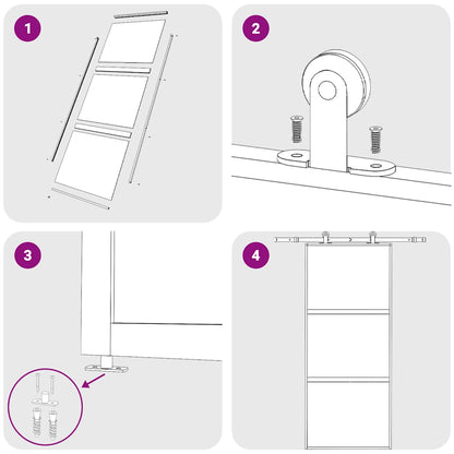 Porta Scorrevole Dorata 90x205 Vetro Smerigliato ESG Alluminio | homemem39