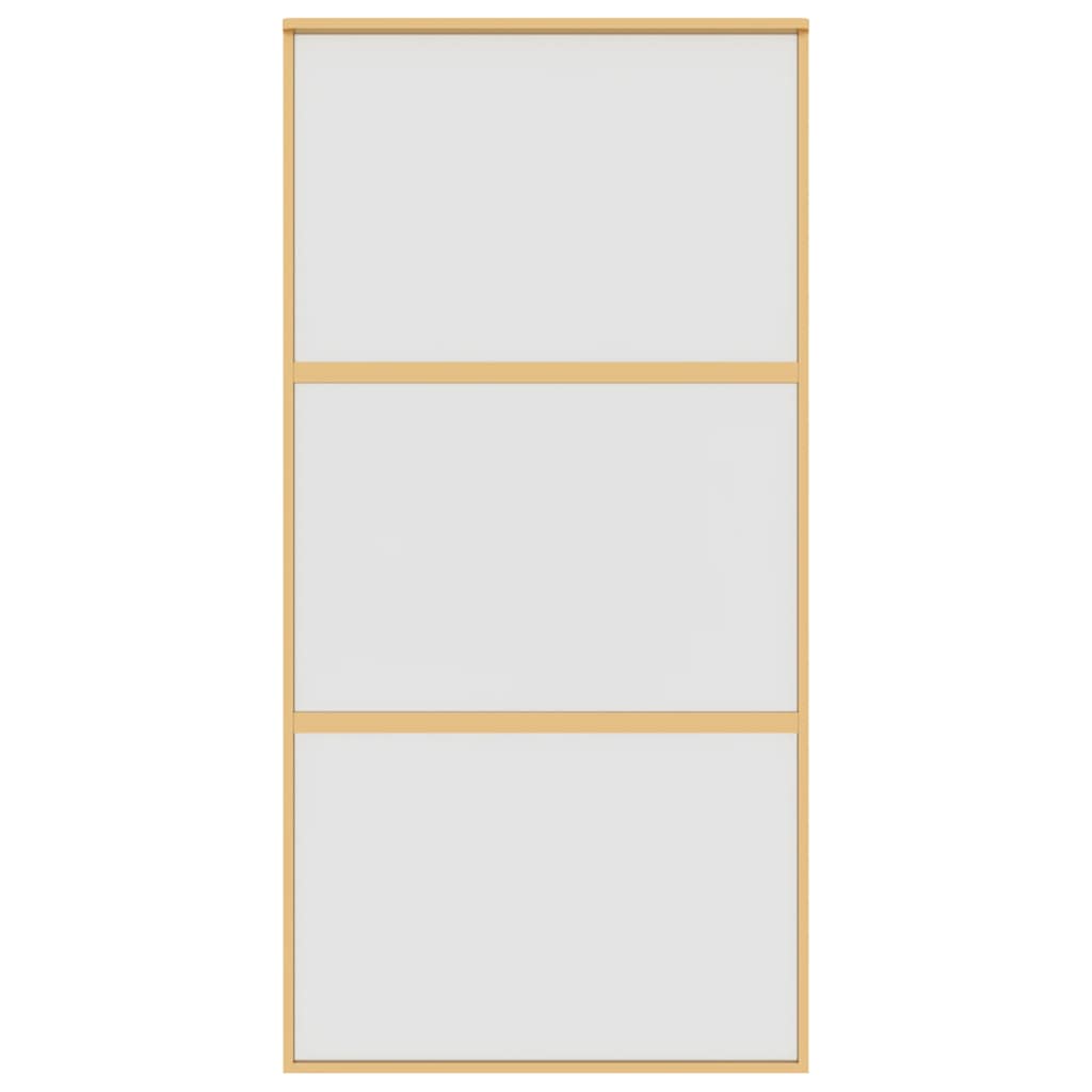 Porta Scorrevole Oro 102,5x205 Vetro Smerigliato ESG Alluminio | homemem39