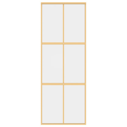 Porta Scorrevole Dorata 76x205 Vetro Trasparente ESG Alluminio | homemem39