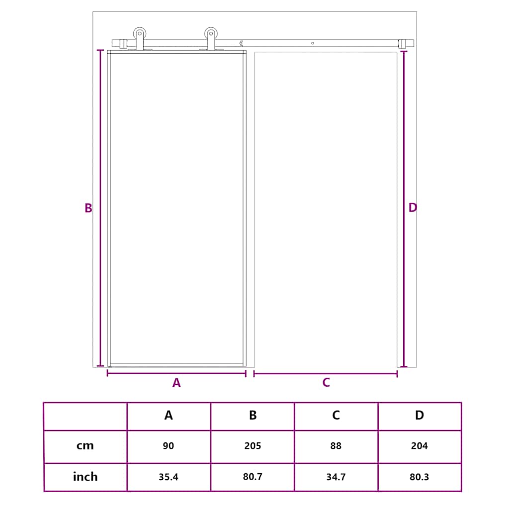 Porta Scorrevole Dorata 90x205 Vetro Trasparente ESG Alluminio | homemem39