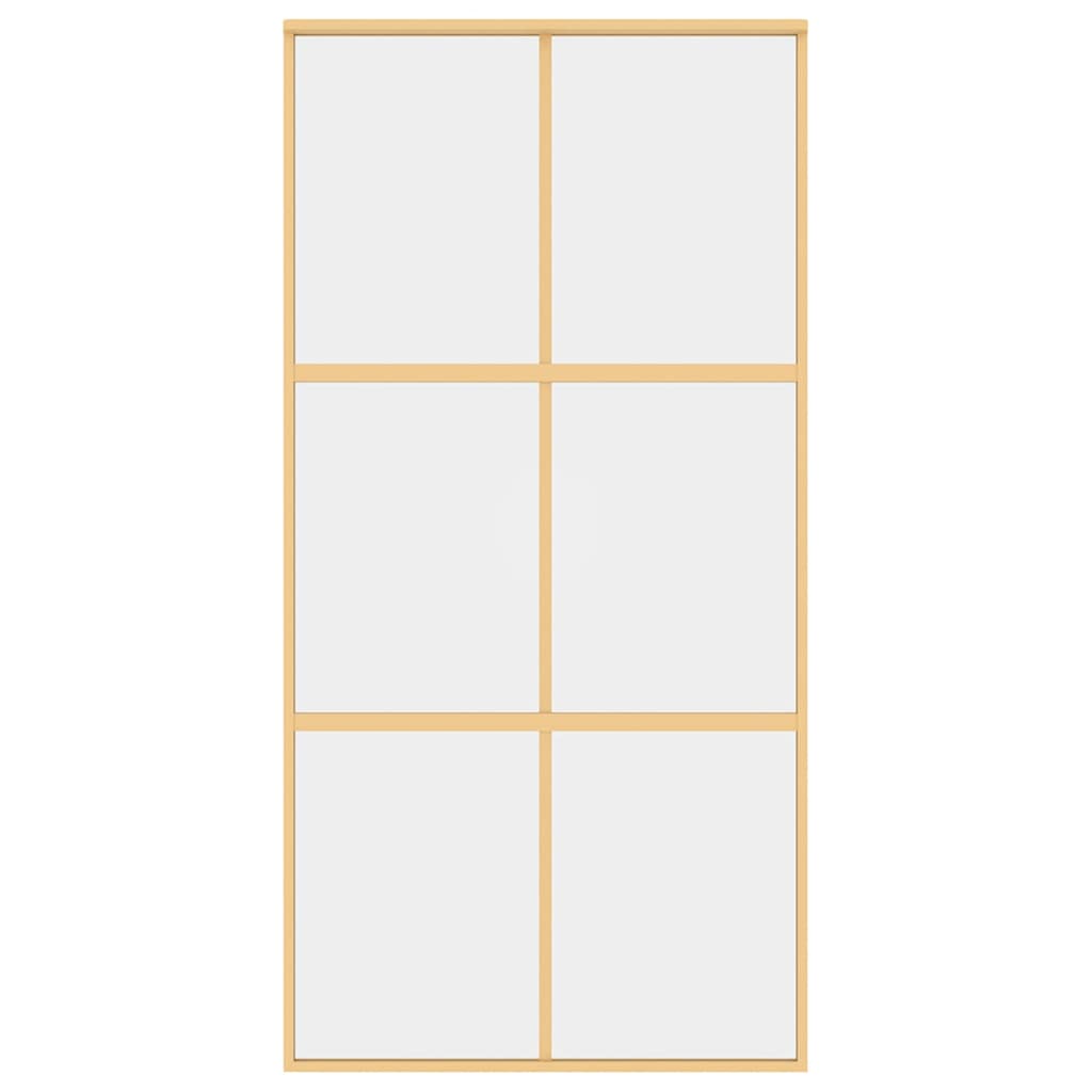 Porta Scorrevole Oro 102,5x205 Vetro Trasparente ESG Alluminio | homemem39