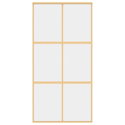 Porta Scorrevole Oro 102,5x205 Vetro Trasparente ESG Alluminio | homemem39