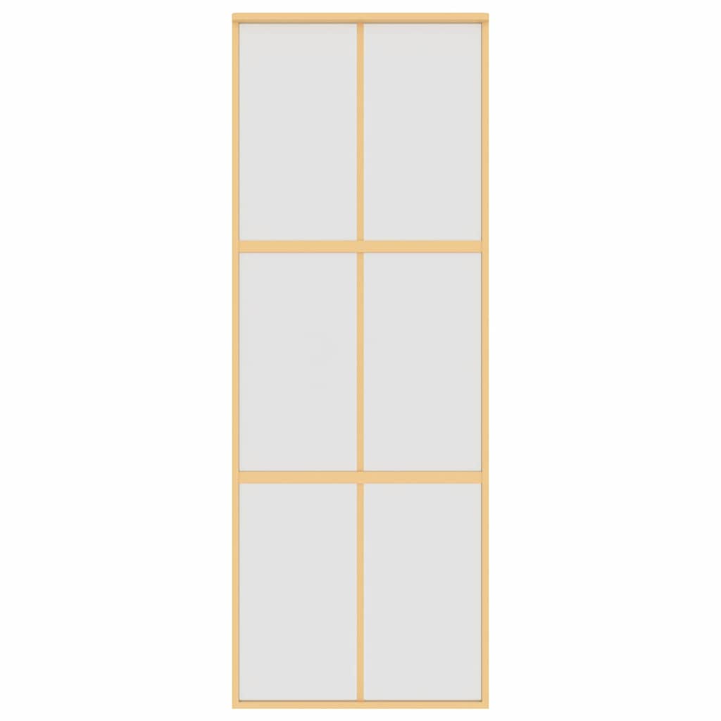 Porta Scorrevole Dorata 76x205 Vetro Smerigliato ESG Alluminio | homemem39