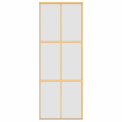 Porta Scorrevole Dorata 76x205 Vetro Smerigliato ESG Alluminio | homemem39