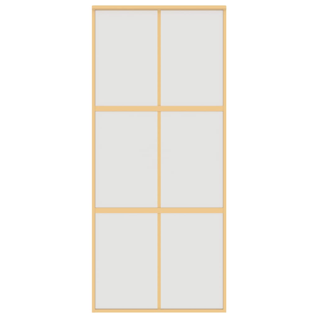 Porta Scorrevole Dorata 90x205 Vetro Smerigliato ESG Alluminio | homemem39