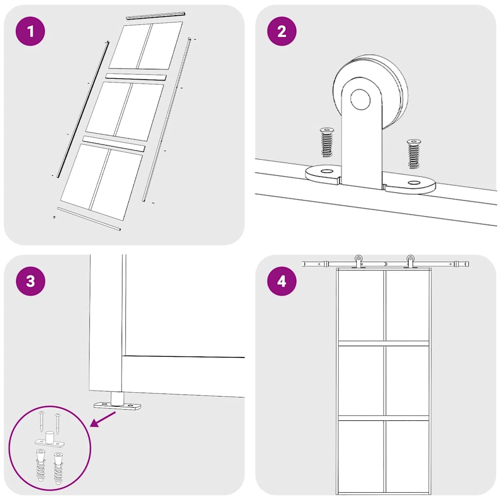 Porta Scorrevole Dorata 90x205 Vetro Smerigliato ESG Alluminio - homemem39