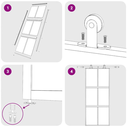 Porta Scorrevole Dorata 90x205 Vetro Smerigliato ESG Alluminio - homemem39