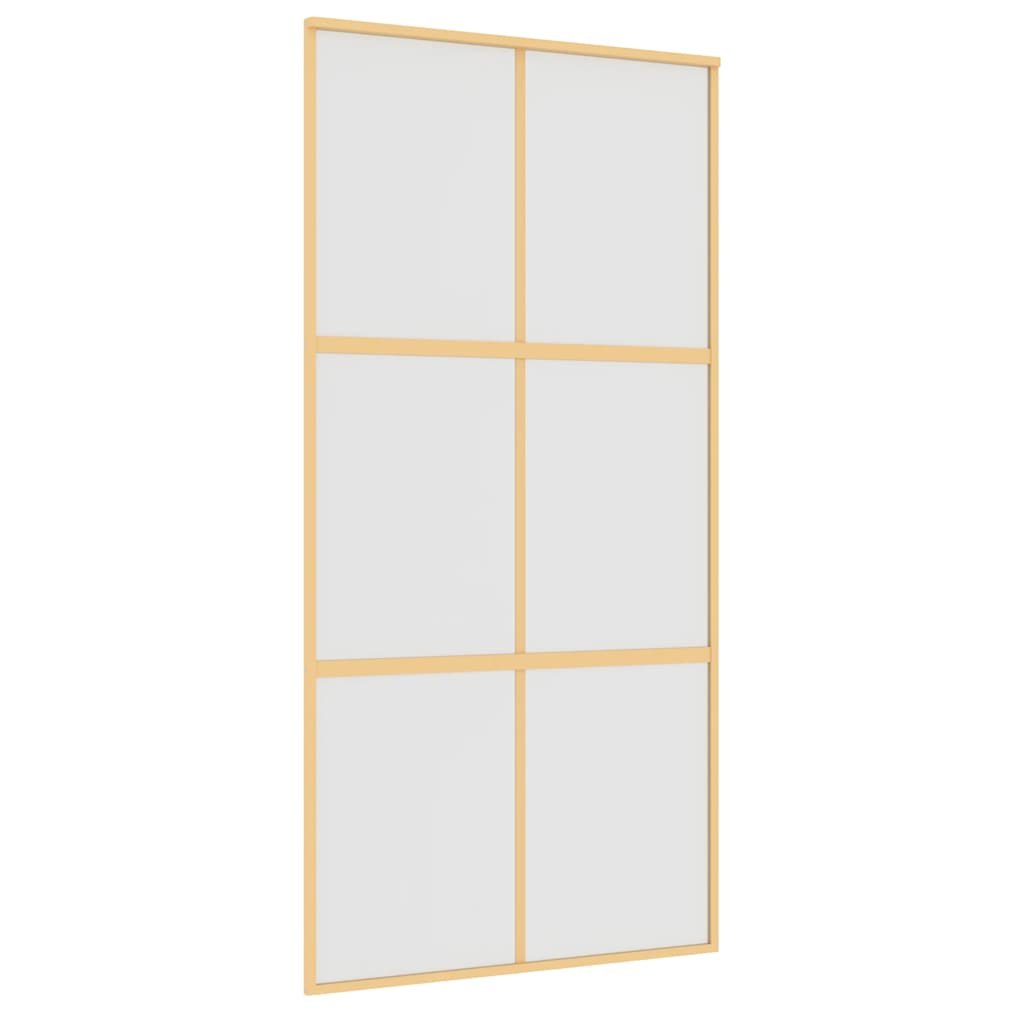 Porta Scorrevole Oro 102,5x205 Vetro Smerigliato ESG Alluminio | homemem39
