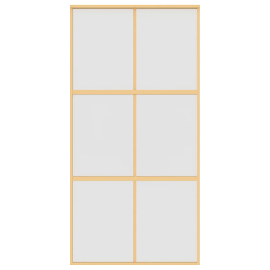 Porta Scorrevole Oro 102,5x205 Vetro Smerigliato ESG Alluminio | homemem39
