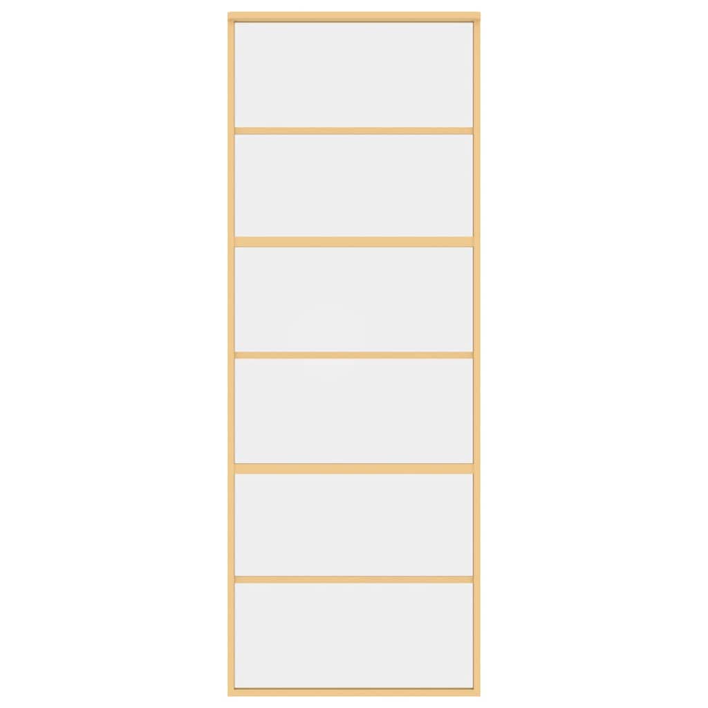 Porta Scorrevole Dorata 76x205 Vetro Trasparente ESG Alluminio | homemem39