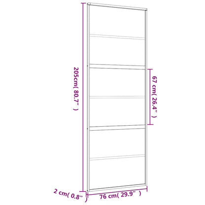 Porta Scorrevole Dorata 76x205 Vetro Trasparente ESG Alluminio | homemem39