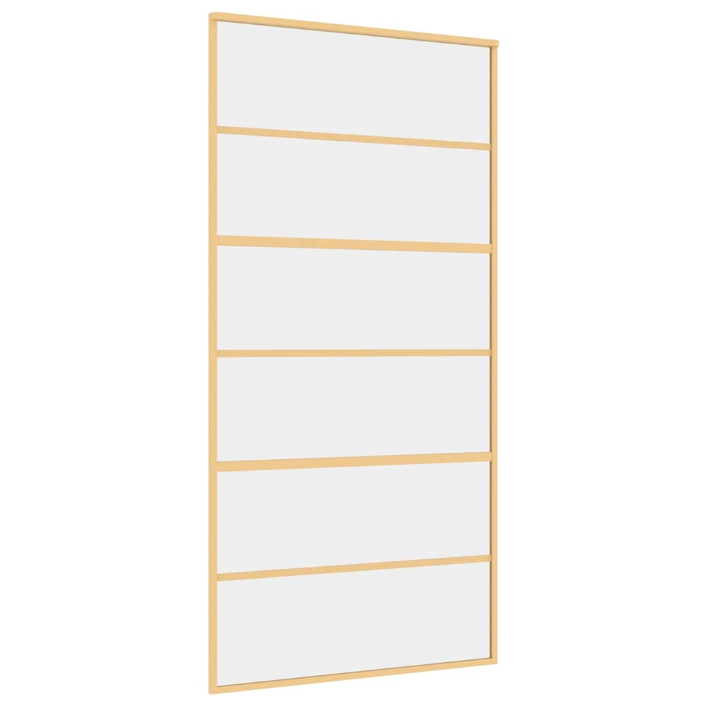 Porta Scorrevole Oro 102,5x205 Vetro Trasparente ESG Alluminio | homemem39