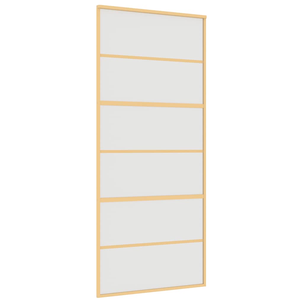 Porta Scorrevole Dorata 90x205 Vetro Smerigliato ESG Alluminio | homemem39