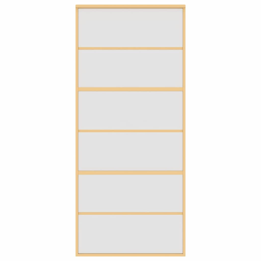 Porta Scorrevole Dorata 90x205 Vetro Smerigliato ESG Alluminio | homemem39