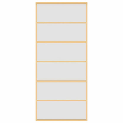 Porta Scorrevole Dorata 90x205 Vetro Smerigliato ESG Alluminio | homemem39