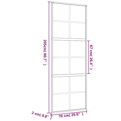 Porta Scorrevole Dorata 76x205 Vetro Trasparente ESG Alluminio - homemem39