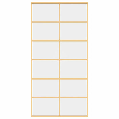 Porta Scorrevole Oro 102,5x205 Vetro Trasparente ESG Alluminio | homemem39