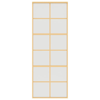 Porta Scorrevole Dorata 76x205 Vetro Smerigliato ESG Alluminio | homemem39