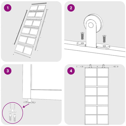 Porta Scorrevole Dorata 90x205 Vetro Smerigliato ESG Alluminio - homemem39