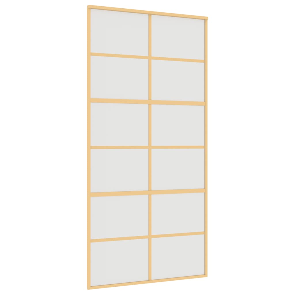 Porta Scorrevole Oro 102,5x205 Vetro Smerigliato ESG Alluminio | homemem39