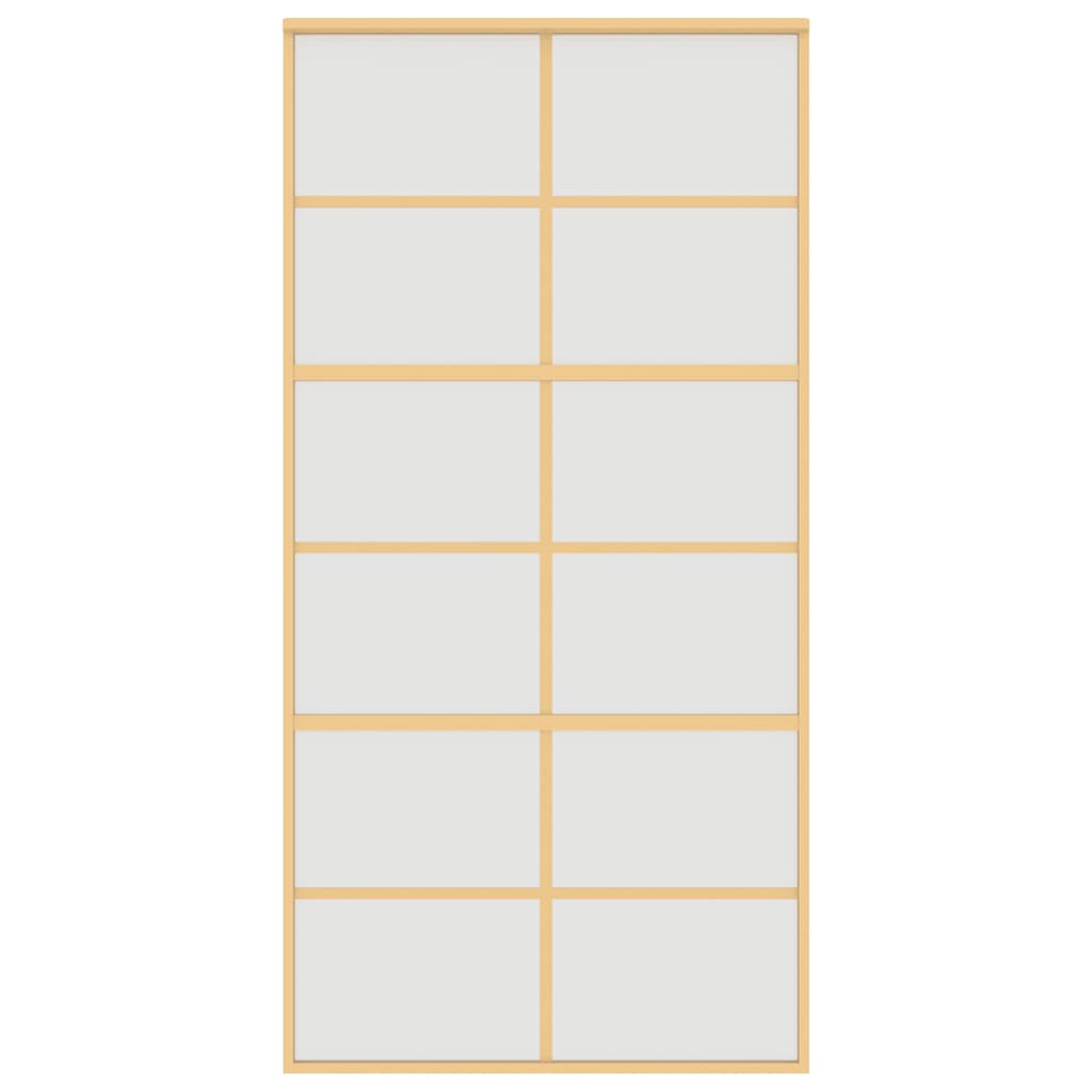 Porta Scorrevole Oro 102,5x205 Vetro Smerigliato ESG Alluminio | homemem39