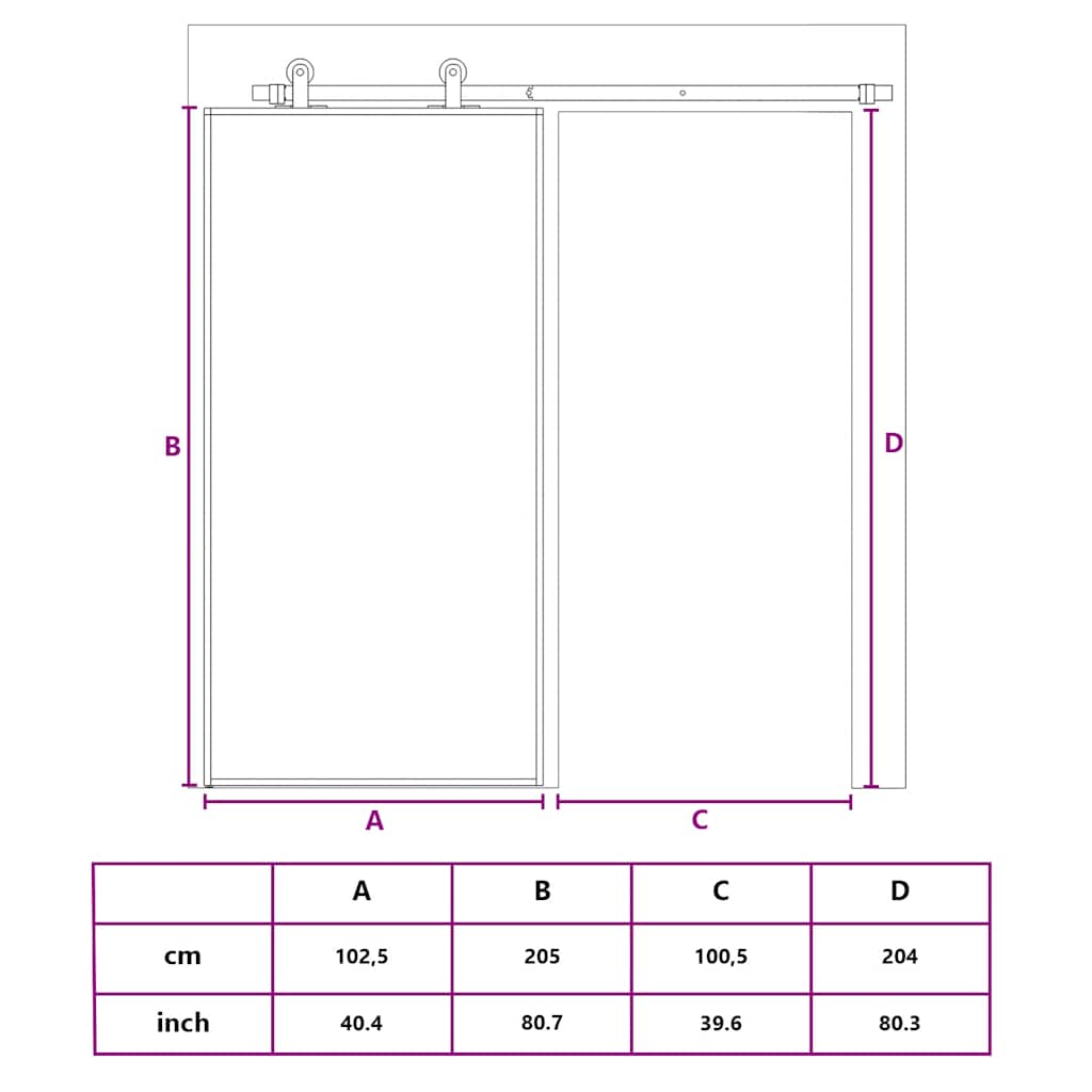 Porta Scorrevole Oro 102,5x205 Vetro Smerigliato ESG Alluminio | homemem39