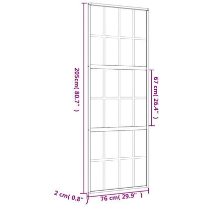 Porta Scorrevole Dorata 76x205 Vetro Trasparente ESG Alluminio - homemem39