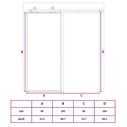 Porta Scorrevole Dorata 90x205 Vetro Trasparente ESG Alluminio | homemem39