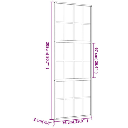 Porta Scorrevole Dorata 76x205 Vetro Smerigliato ESG Alluminio | homemem39