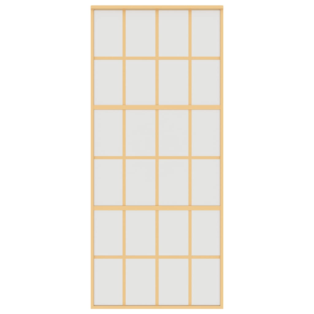 Porta Scorrevole Dorata 90x205 Vetro Smerigliato ESG Alluminio | homemem39