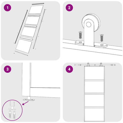 Porta Scorrevole Dorata 76x205 Vetro Trasparente ESG Alluminio - homemem39