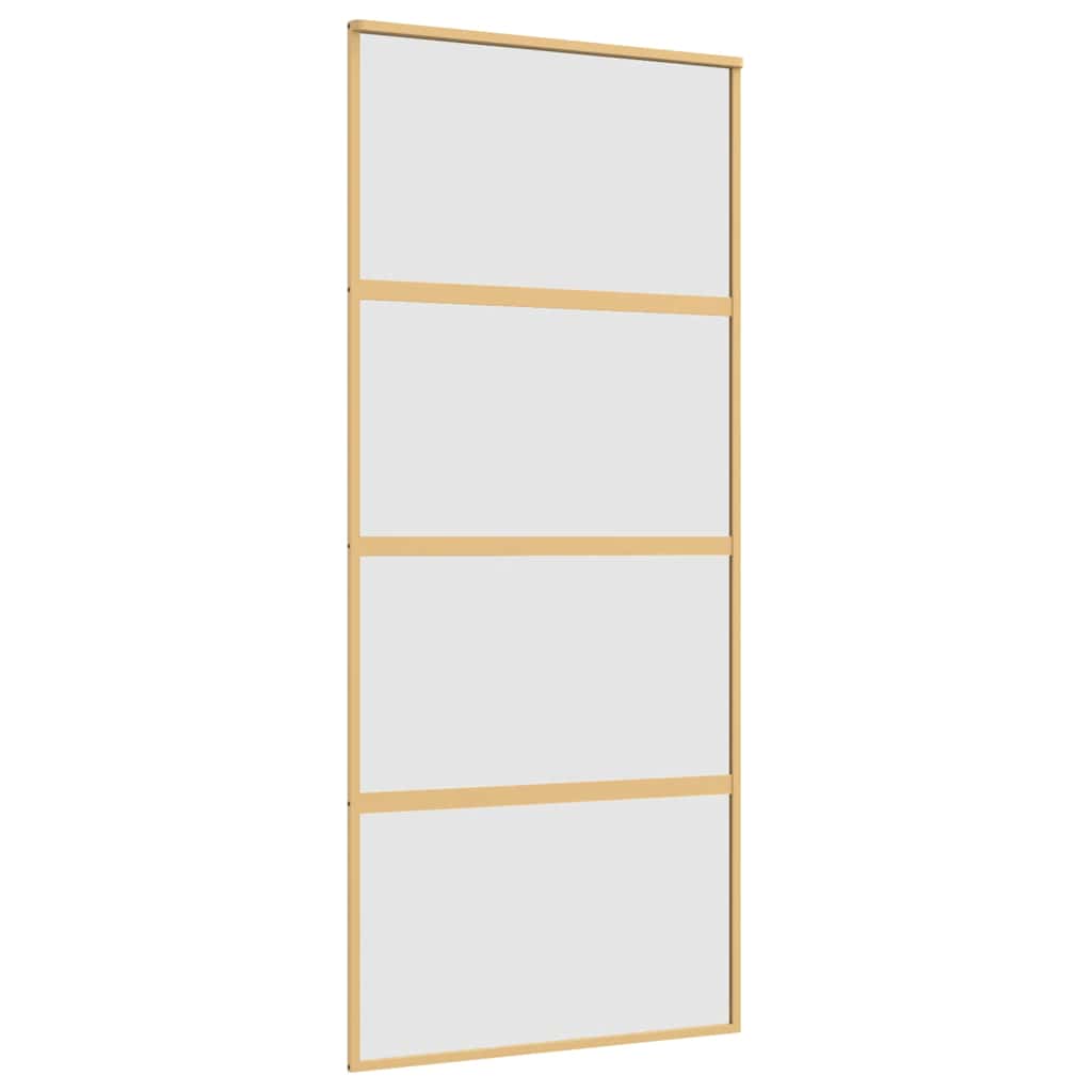 Porta Scorrevole Dorata 90x205 Vetro Smerigliato ESG Alluminio