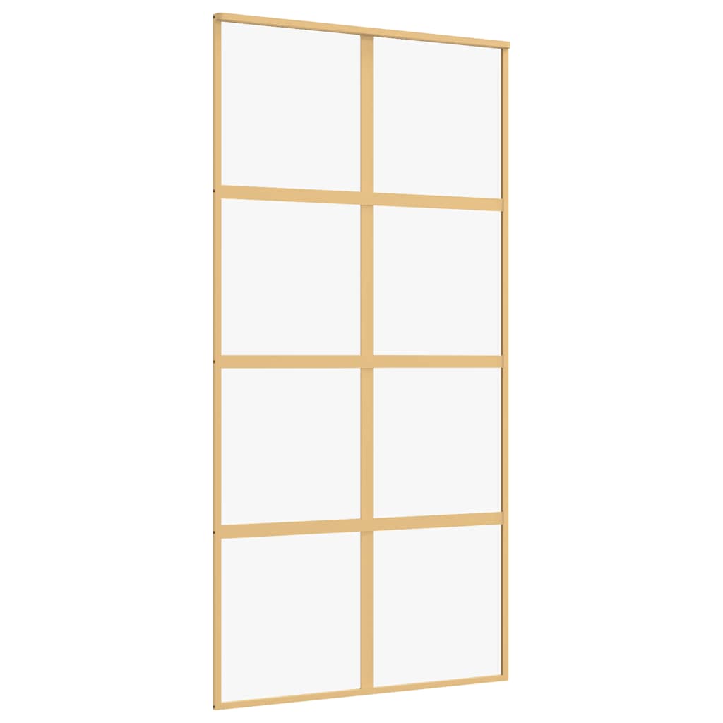 Porta Scorrevole Oro 102,5x205 Vetro Trasparente ESG Alluminio | homemem39