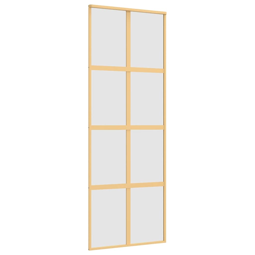 Porta Scorrevole Dorata 76x205 Vetro Smerigliato ESG Alluminio | homemem39