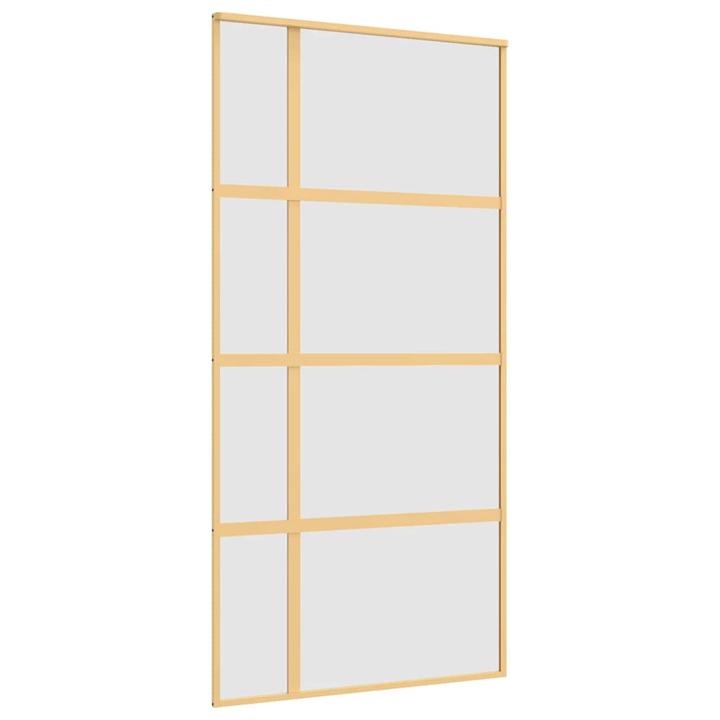 Porta Scorrevole Oro 102,5x205 Vetro Smerigliato ESG Alluminio | homemem39