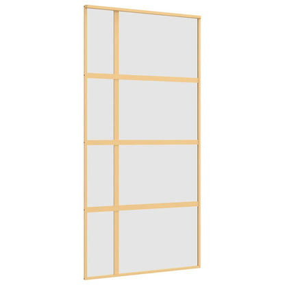 Porta Scorrevole Oro 102,5x205 Vetro Smerigliato ESG Alluminio | homemem39