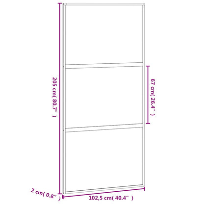Porta Scorrevole Nera 102,5x205 cm Vetro Temperato e Alluminio | homemem39