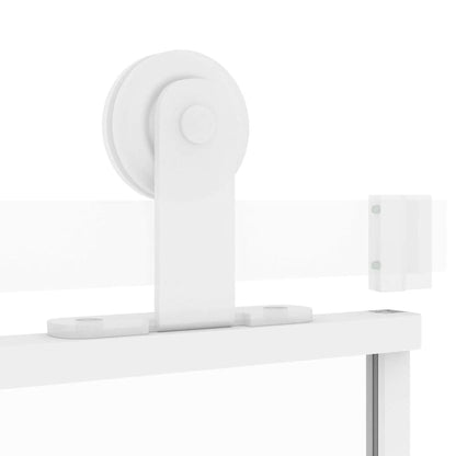 Porta Scorrevole Bianca 102,5x205cm Vetro Temperato e Alluminio - homemem39