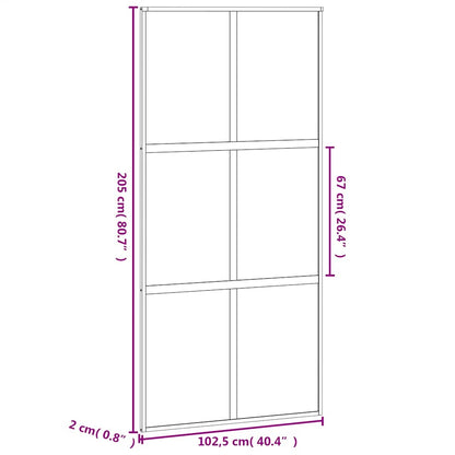Porta Scorrevole Bianca 102,5x205cm Vetro Temperato e Alluminio | homemem39