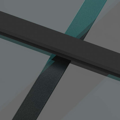 Porta Scorrevole Nera 102,5x205 cm Vetro Temperato e Alluminio | homemem39