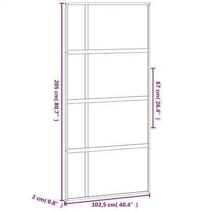 Porta Scorrevole Nera 102,5x205 cm Vetro Temperato e Alluminio | homemem39