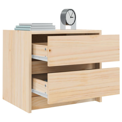 Comodino 40x31x35,5 cm in Legno Massello di Pino | homemem39