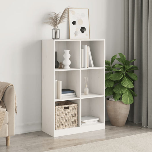 Libreria Bianca 70x33x110 cm in Legno Massello di Pino | homemem39