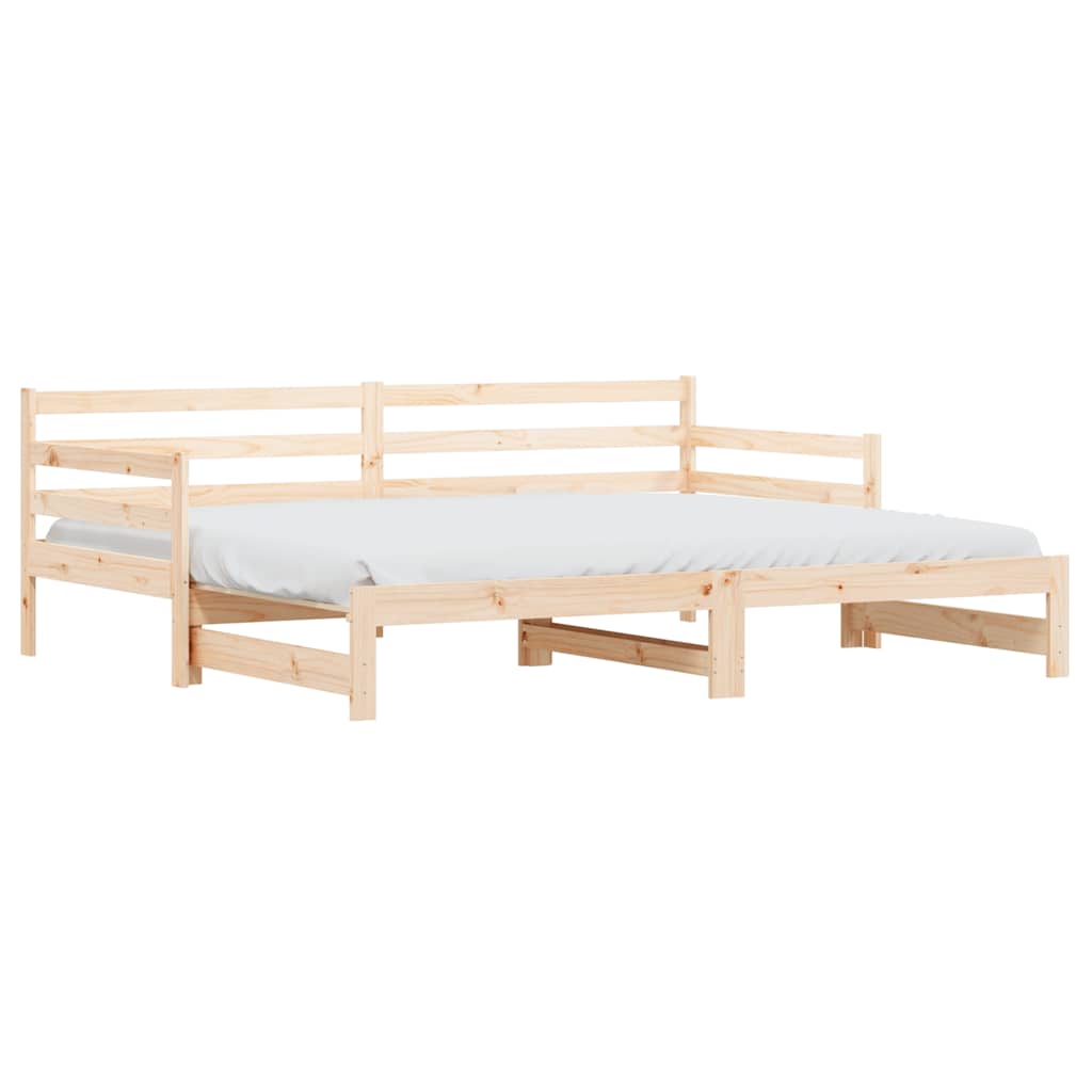 Divano Letto con Letto Estraibile 90x200cm Legno Massello Pino - homemem39
