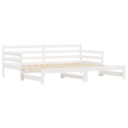 Divano Letto con Letto Estraibile Bianco 90x200cm Massello Pino - homemem39