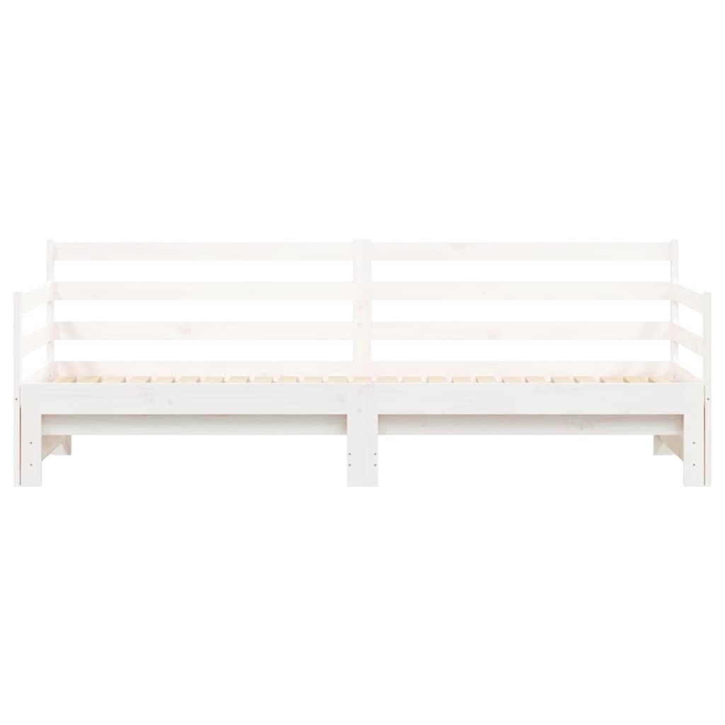 Divano Letto con Letto Estraibile Bianco 90x200cm Massello Pino - homemem39