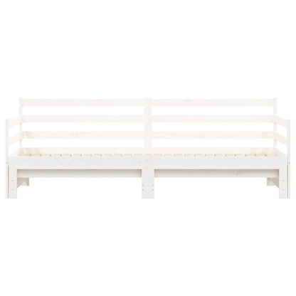 Divano Letto con Letto Estraibile Bianco 90x200cm Massello Pino - homemem39