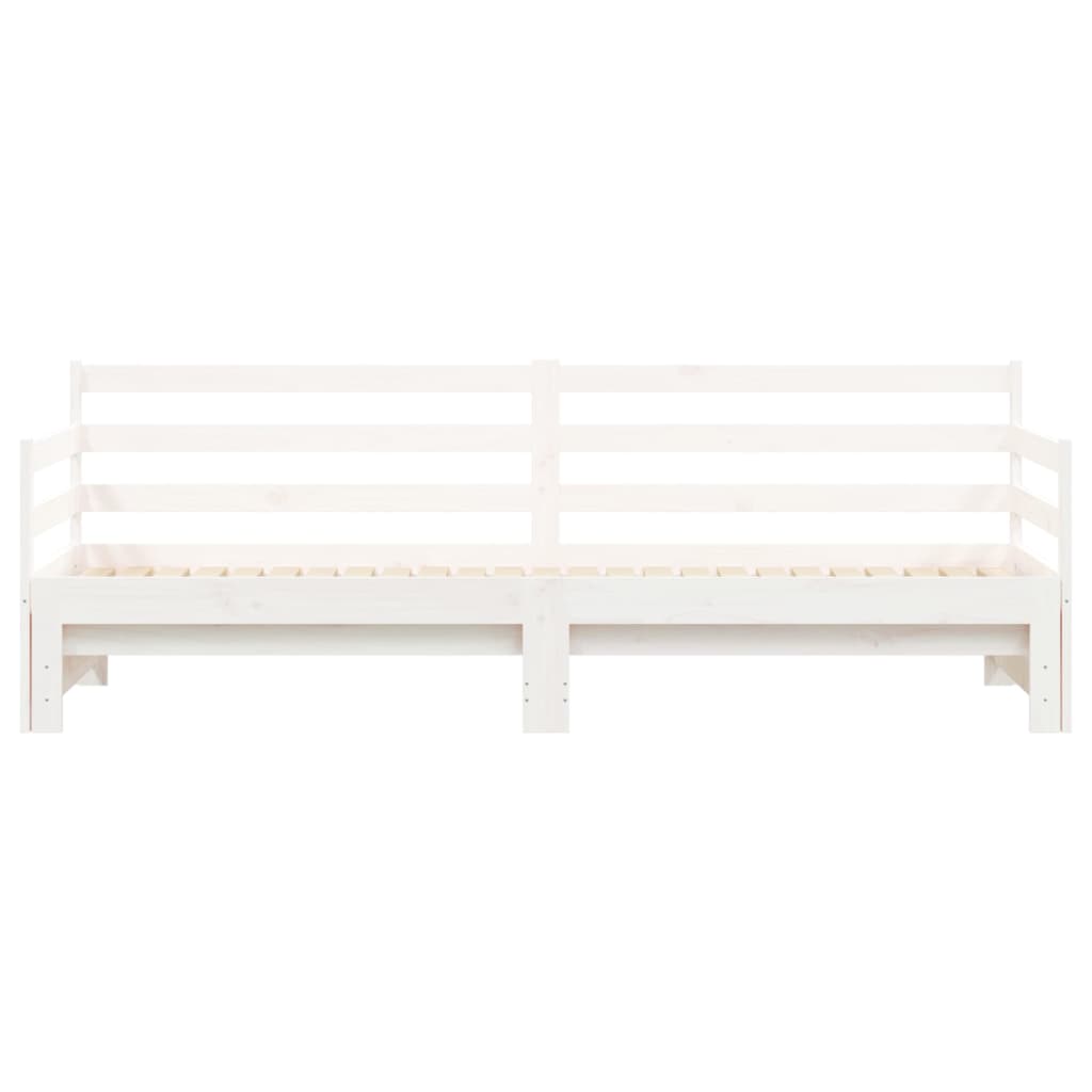 Divano Letto con Letto Estraibile Bianco 90x190cm Massello Pino - homemem39