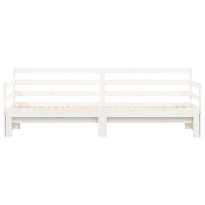 Divano Letto con Letto Estraibile Bianco 90x190cm Massello Pino - homemem39